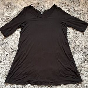 Eileen Fisher Black Relaxed Tunic Top